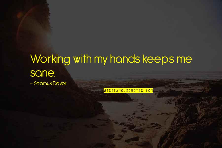 Beatbox Quotes By Seamus Dever: Working with my hands keeps me sane.