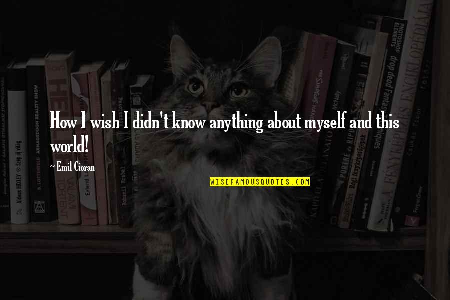 Beating Rivals Quotes By Emil Cioran: How I wish I didn't know anything about