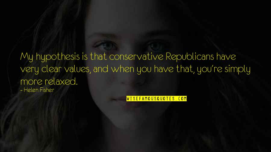 Beating Your Own Drum Quotes By Helen Fisher: My hypothesis is that conservative Republicans have very