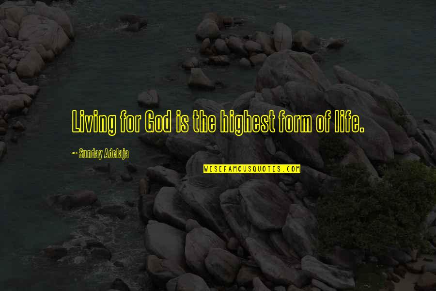 Beatings On Camera Quotes By Sunday Adelaja: Living for God is the highest form of Beatings On Camera Quotes By Sunday Adelaja: Living for God is the highest form of