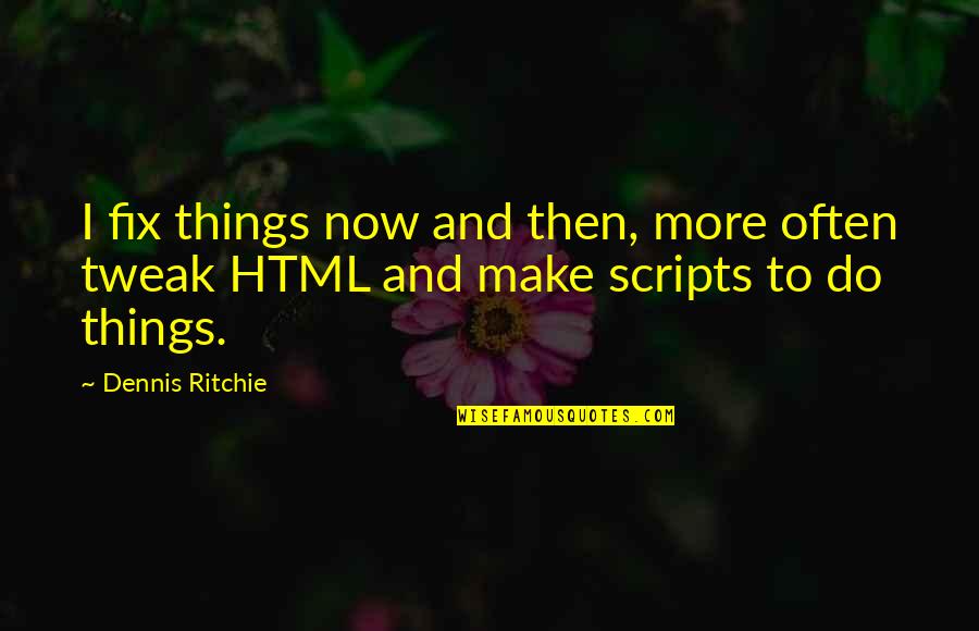 Beatles Memes Quotes By Dennis Ritchie: I fix things now and then, more often