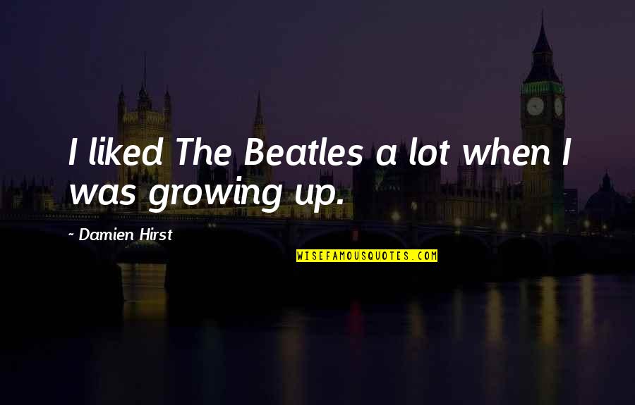 Beatles Music Quotes By Damien Hirst: I liked The Beatles a lot when I