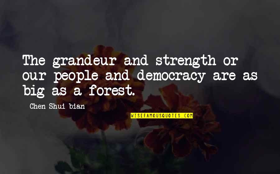 Beatrice And Benedick Shakespeare Quotes By Chen Shui-bian: The grandeur and strength or our people and
