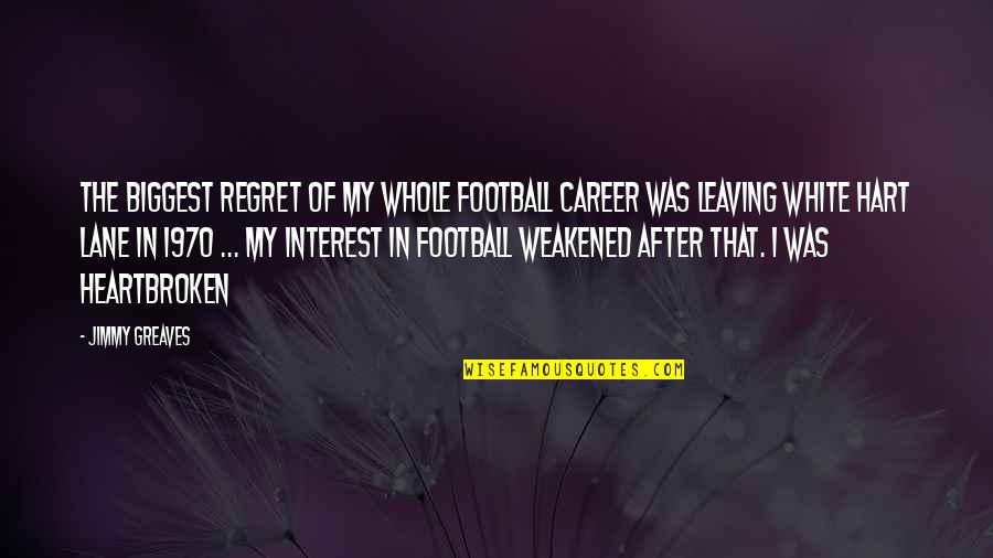 Beatuy Quotes By Jimmy Greaves: The biggest regret of my whole football career
