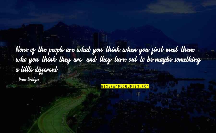 Beau Bridges Quotes By Beau Bridges: None of the people are what you think