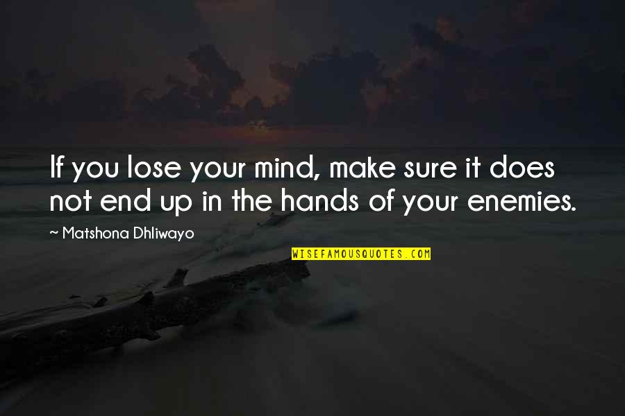 Beau Lafave Quotes By Matshona Dhliwayo: If you lose your mind, make sure it