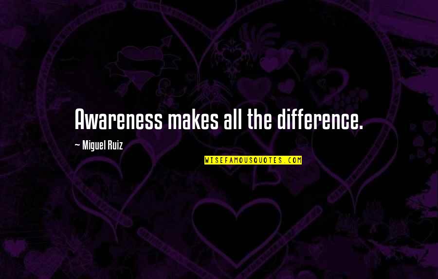 Beaufitul Quotes By Miguel Ruiz: Awareness makes all the difference.