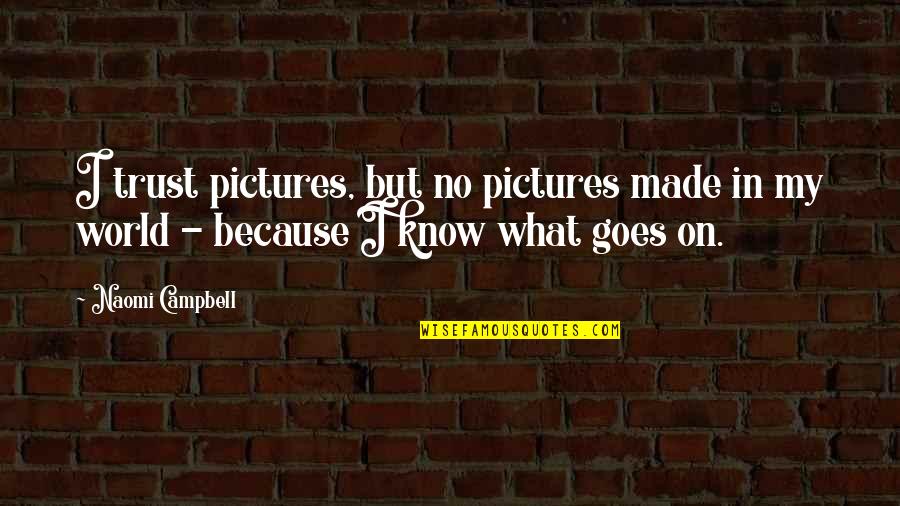 Beaujon Mach Quotes By Naomi Campbell: I trust pictures, but no pictures made in