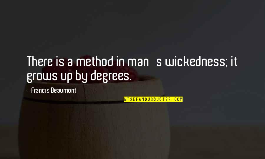 Beaumont Quotes By Francis Beaumont: There is a method in man's wickedness; it