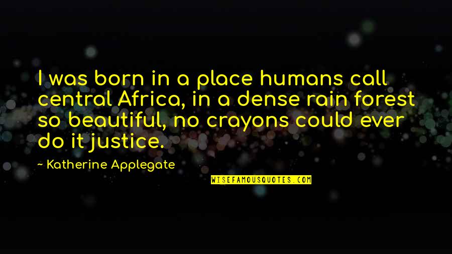 Beautiful Africa Quotes By Katherine Applegate: I was born in a place humans call