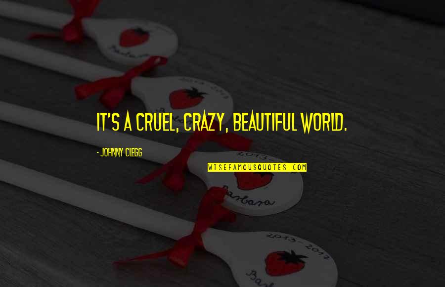 Beautiful And Crazy Quotes By Johnny Clegg: It's a cruel, crazy, beautiful world.