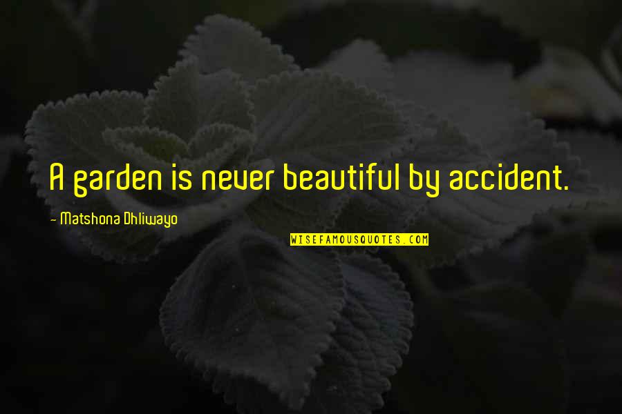 Beautiful And Motivational Quotes By Matshona Dhliwayo: A garden is never beautiful by accident. Beautiful And Motivational Quotes By Matshona Dhliwayo: A garden is never beautiful by accident.