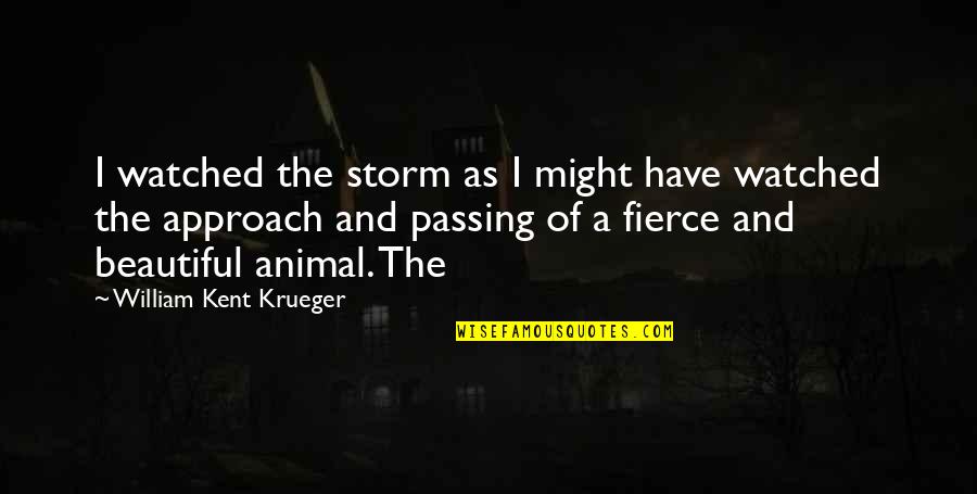 Beautiful Animal Quotes By William Kent Krueger: I watched the storm as I might have