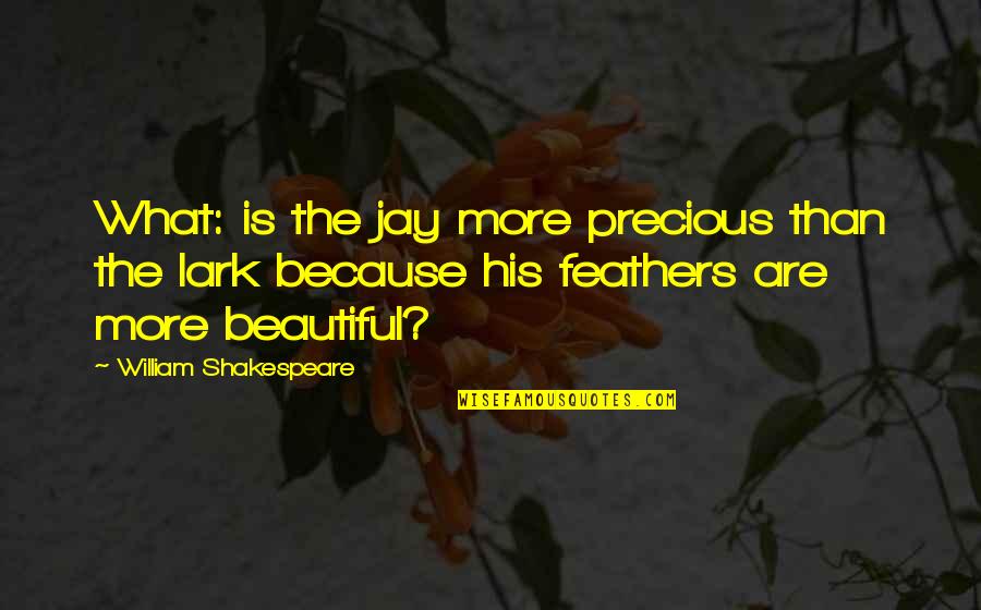 Beautiful Animal Quotes By William Shakespeare: What: is the jay more precious than the
