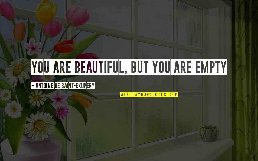 Beautiful Are Quotes By Antoine De Saint-Exupery: You are beautiful, but you are empty