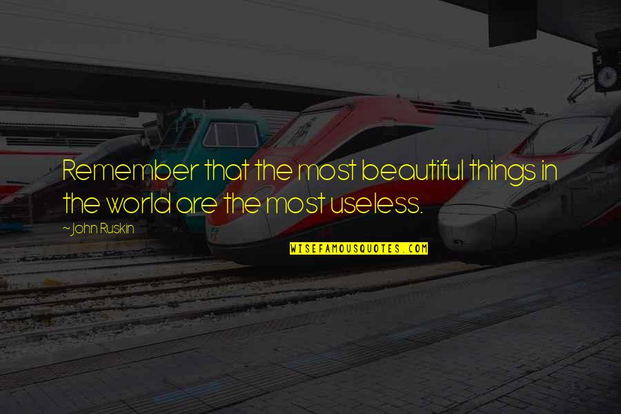 Beautiful Are Quotes By John Ruskin: Remember that the most beautiful things in the