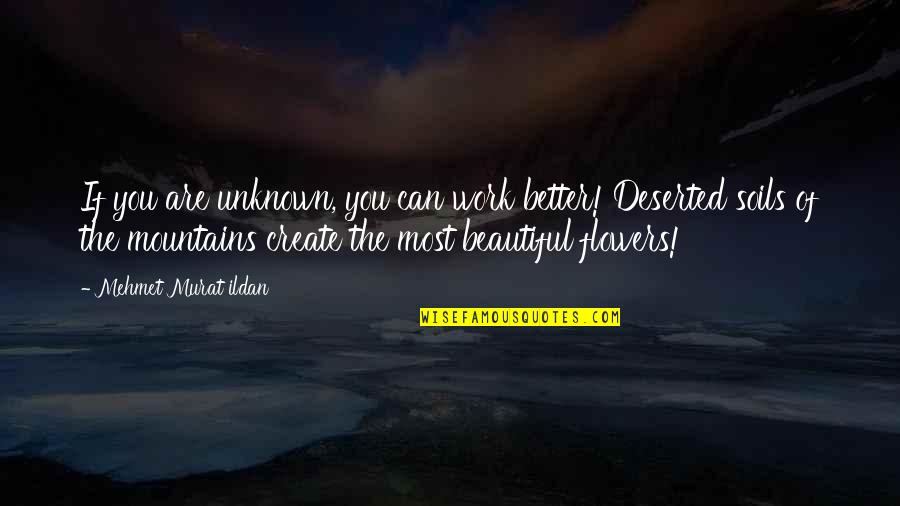 Beautiful Are Quotes By Mehmet Murat Ildan: If you are unknown, you can work better!