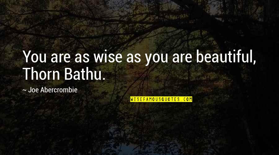 Beautiful As You Are Quotes By Joe Abercrombie: You are as wise as you are beautiful,