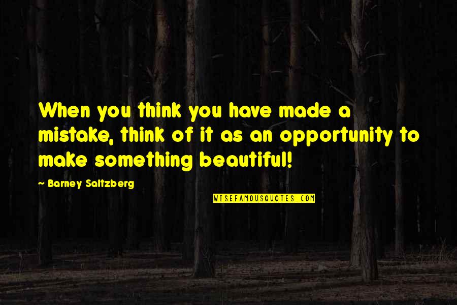 Beautiful As You Quotes By Barney Saltzberg: When you think you have made a mistake,