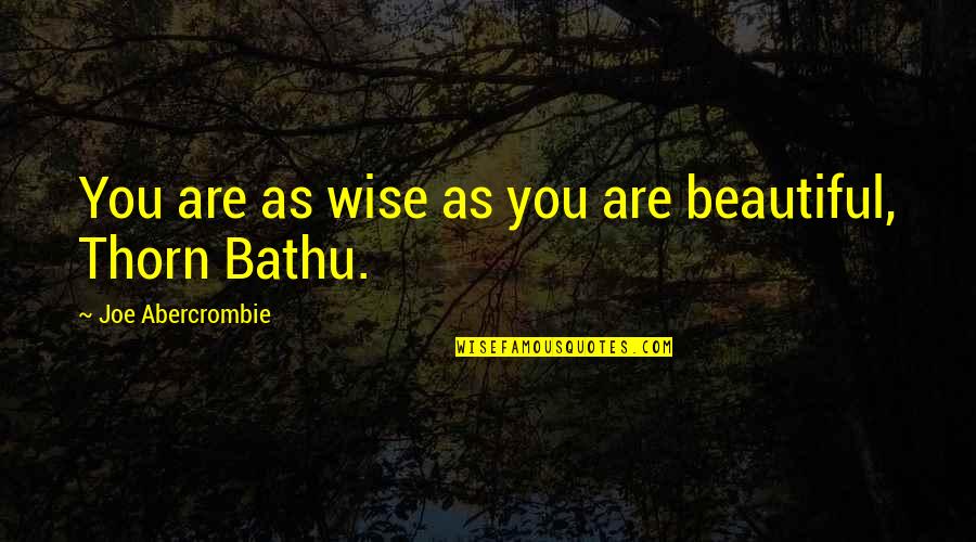 Beautiful As You Quotes By Joe Abercrombie: You are as wise as you are beautiful,