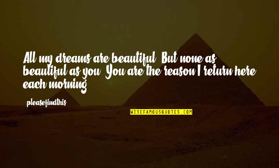 Beautiful As You Quotes By Pleasefindthis: All my dreams are beautiful. But none as