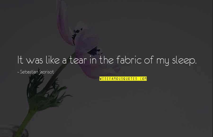 Beautiful Blondes Quotes By Sebastian Japrisot: It was like a tear in the fabric