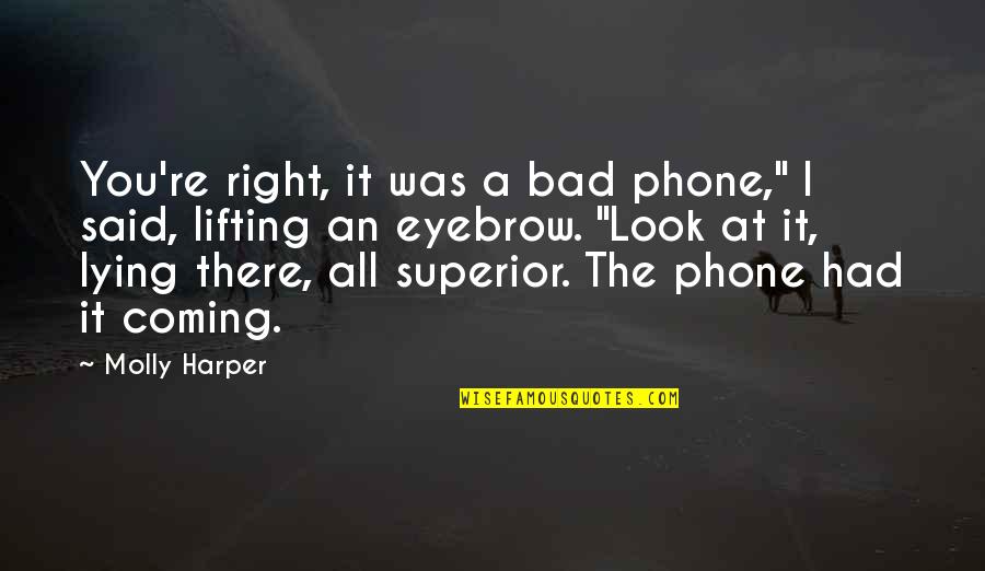 Beautiful Damsel Quotes By Molly Harper: You're right, it was a bad phone," I