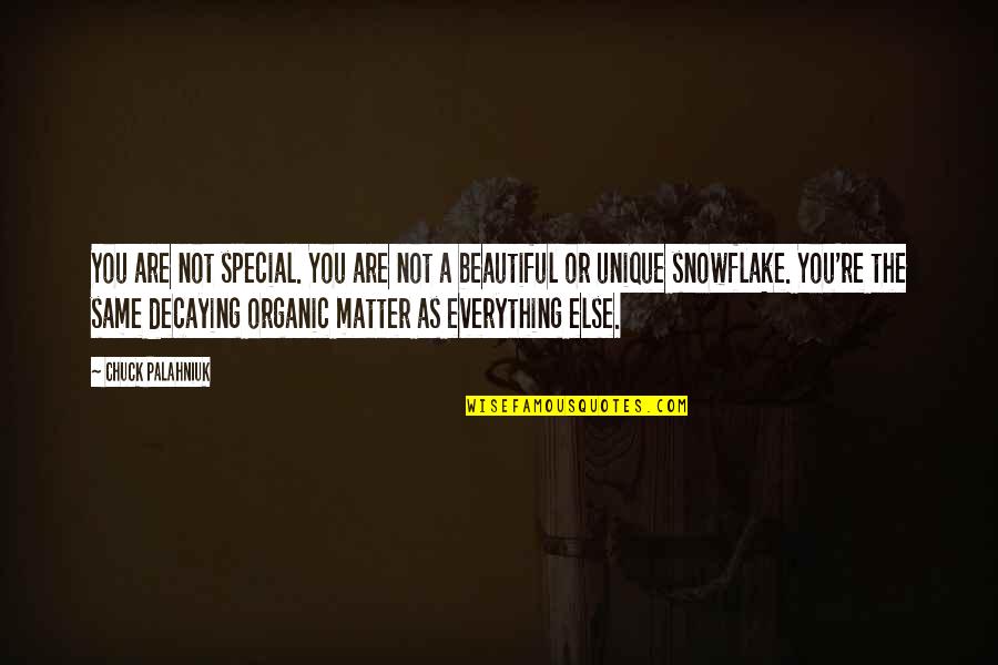 Beautiful Decaying Quotes By Chuck Palahniuk: You are not special. You are not a