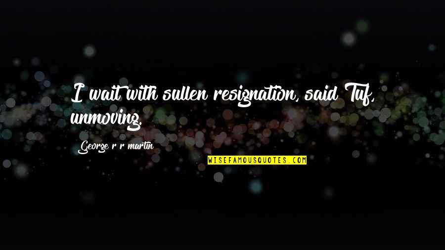 Beautiful Eyes Of A Woman Quotes By George R R Martin: I wait with sullen resignation, said Tuf, unmoving.