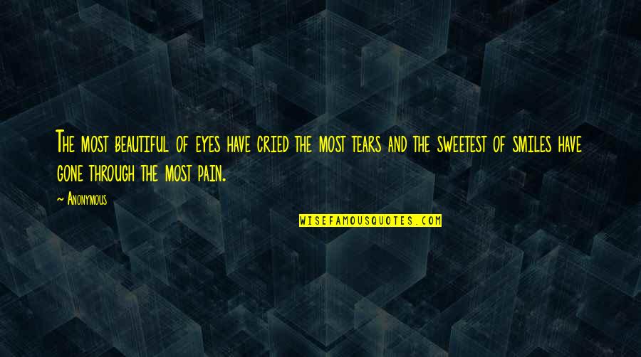 Beautiful Eyes Quotes By Anonymous: The most beautiful of eyes have cried the