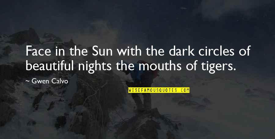 Beautiful Face Quotes By Gwen Calvo: Face in the Sun with the dark circles