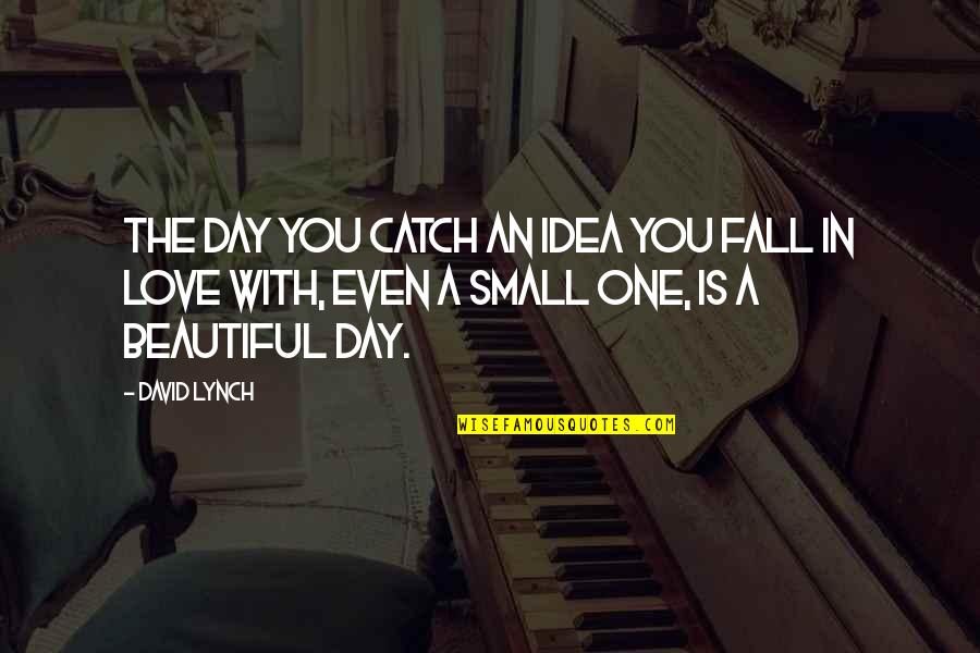 Beautiful Falling In Love Quotes By David Lynch: The day you catch an idea you fall