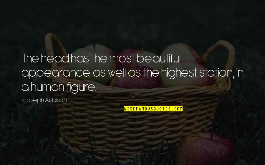 Beautiful Figure Quotes By Joseph Addison: The head has the most beautiful appearance, as