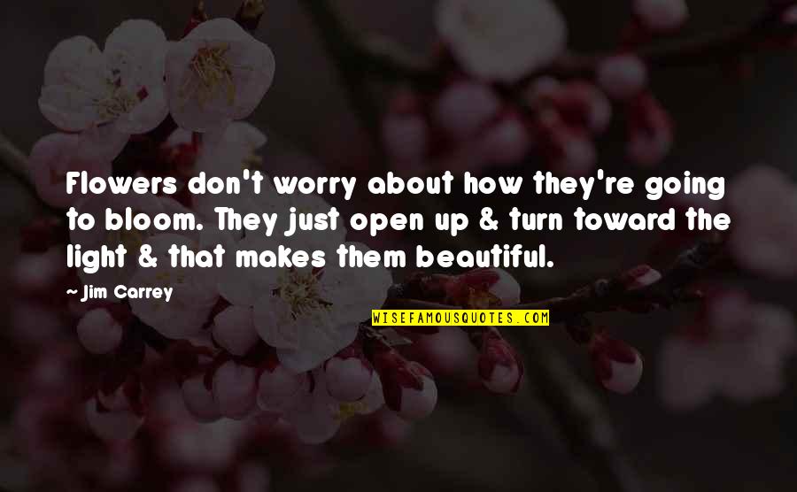 Beautiful Flowers And Quotes By Jim Carrey: Flowers don't worry about how they're going to