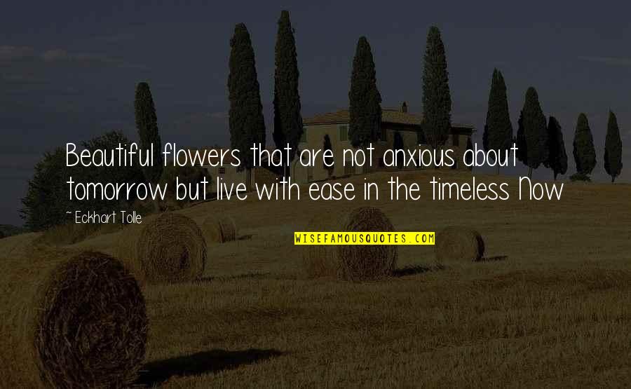 Beautiful Flowers Quotes By Eckhart Tolle: Beautiful flowers that are not anxious about tomorrow