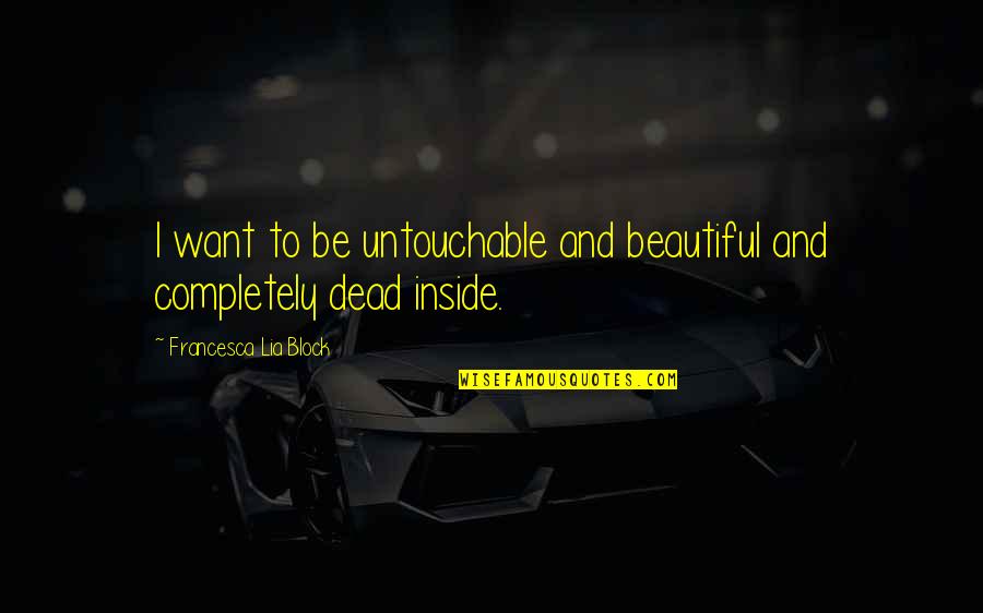 Beautiful From The Inside Out Quotes By Francesca Lia Block: I want to be untouchable and beautiful and