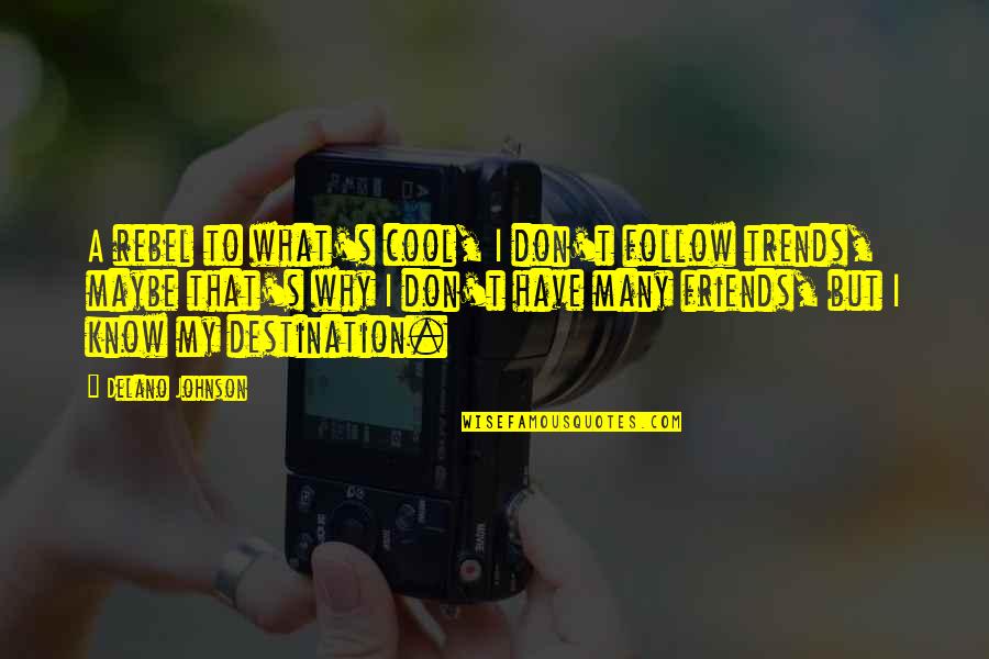 Beautiful God Creation Quotes By Delano Johnson: A rebel to what's cool, I don't follow Beautiful God Creation Quotes By Delano Johnson: A rebel to what's cool, I don't follow