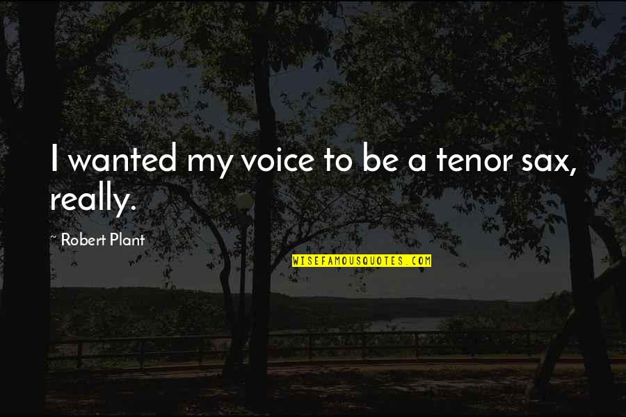 Beautiful Grandparent Quotes By Robert Plant: I wanted my voice to be a tenor