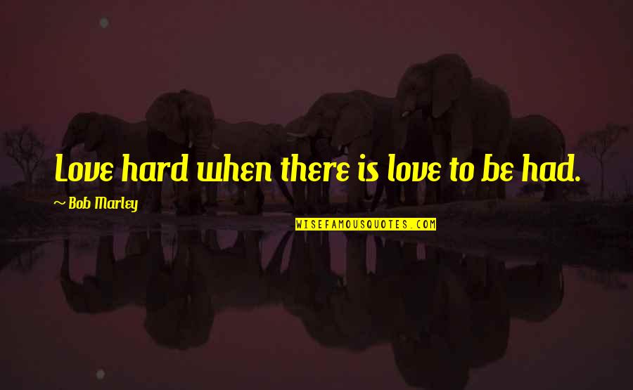 Beautiful Guy Quotes By Bob Marley: Love hard when there is love to be