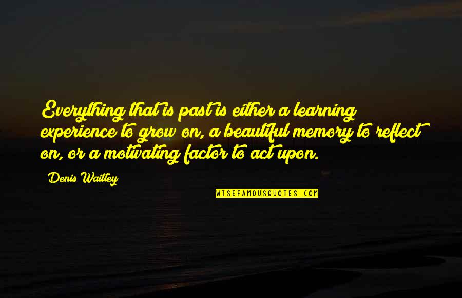 Beautiful In Memory Of Quotes By Denis Waitley: Everything that is past is either a learning