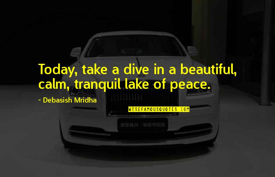 Beautiful Inspirational Quotes By Debasish Mridha: Today, take a dive in a beautiful, calm,