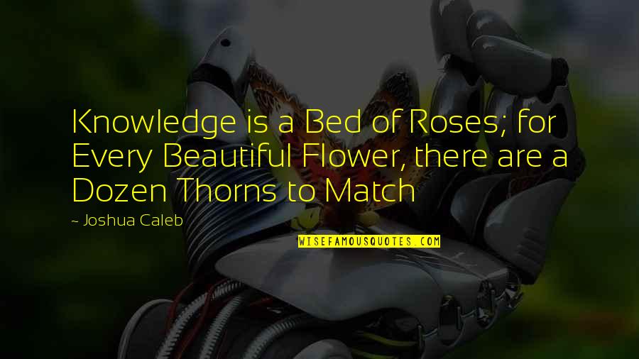 Beautiful Inspirational Quotes By Joshua Caleb: Knowledge is a Bed of Roses; for Every
