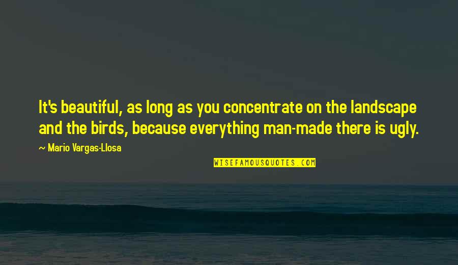 Beautiful Landscape Quotes By Mario Vargas-Llosa: It's beautiful, as long as you concentrate on