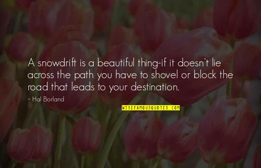 Beautiful Lie Quotes By Hal Borland: A snowdrift is a beautiful thing-if it doesn't
