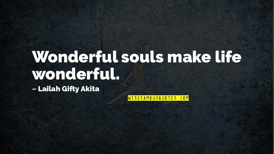 Beautiful Life Happiness Quotes By Lailah Gifty Akita: Wonderful souls make life wonderful.