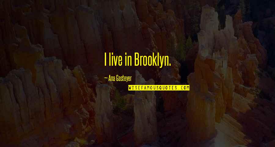 Beautiful Life Learning Quotes By Ana Gasteyer: I live in Brooklyn.