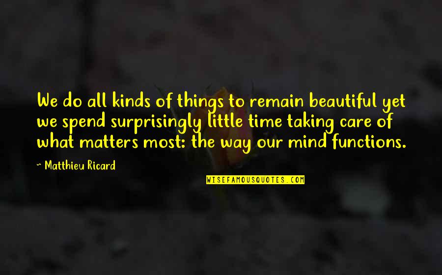 Beautiful Little Things Quotes By Matthieu Ricard: We do all kinds of things to remain