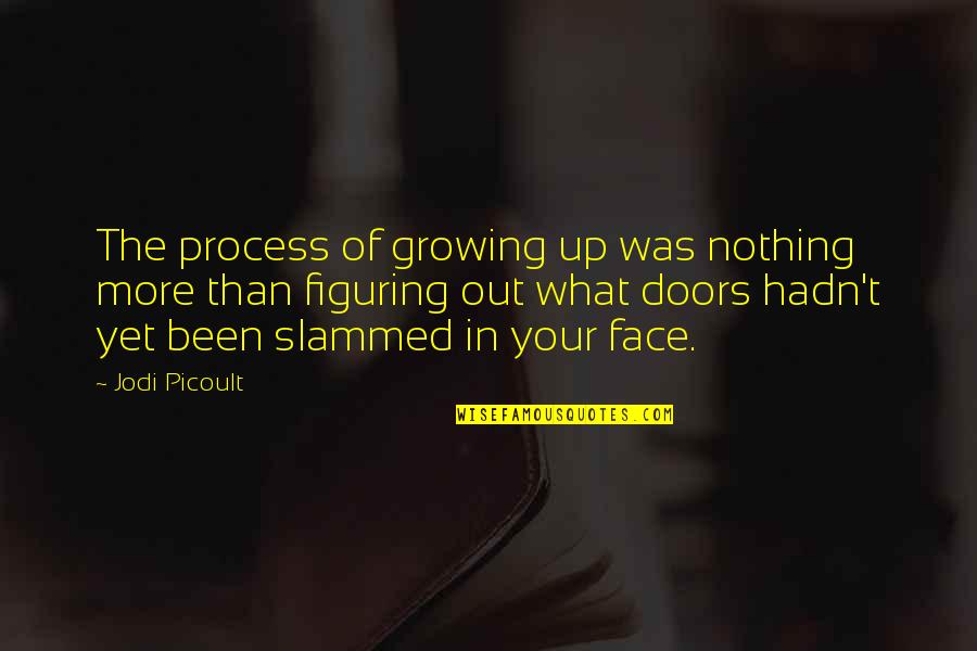 Beautiful Mecca Quotes By Jodi Picoult: The process of growing up was nothing more