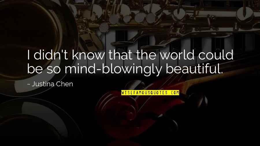 Beautiful Mind Quotes By Justina Chen: I didn't know that the world could be