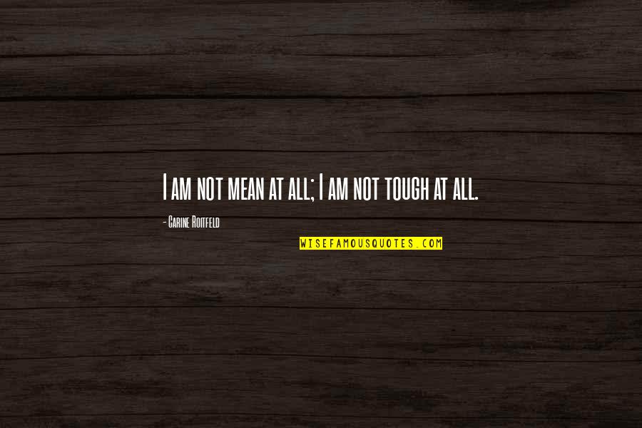 Beautiful Missing You Quotes By Carine Roitfeld: I am not mean at all; I am